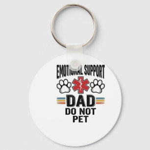 Emotional Support Dad Do Not Pet Vintage Shirt Des Keychain