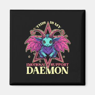 Emotional Support Demon With Cute Goat Daemon Hall Magnet