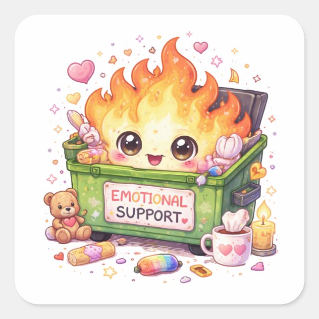 Emotional Support Fire Sticker (Front)