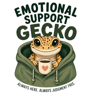 Emotional Support Gecko Funny Cute Reptile Shirt