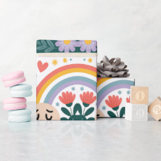 Emotional Support Gift Wrap - Rainbow & Hearts