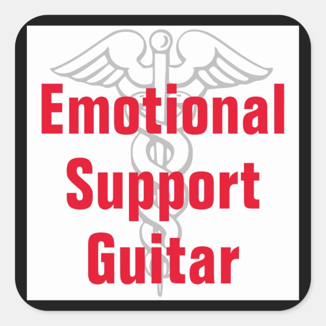 Emotional Support Guitar - Funny Sticker (Front)