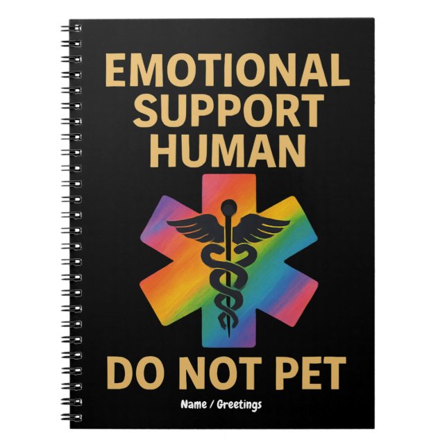 Emotional Support Human Do Not Pet Funny Halloween Notebook (Front)