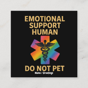 Emotional Support Human Do Not Pet Funny Halloween Square Business Card