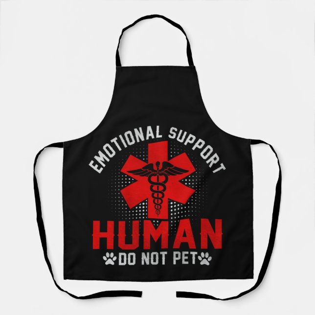 Emotional Support Human Do Not Pet Service Apron (Front)