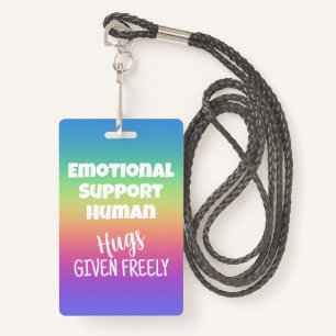 Emotional Support Human Hugs Given Badge