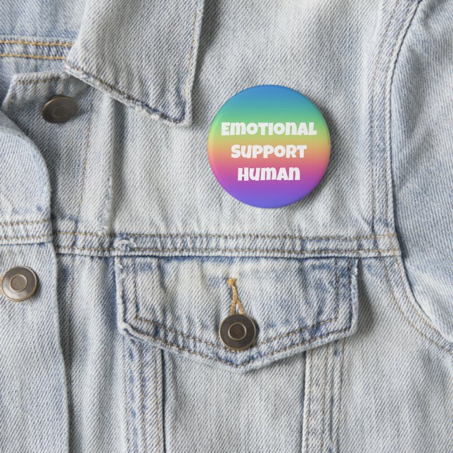 Emotional Support Human Rainbow Button (In Situ)