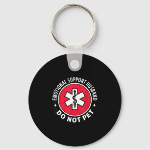 Emotional Support Husband Do Not Illustration Keychain