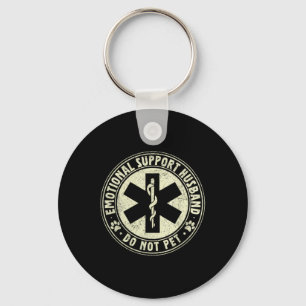 Emotional Support Husband Do Not Pet 2 Keychain