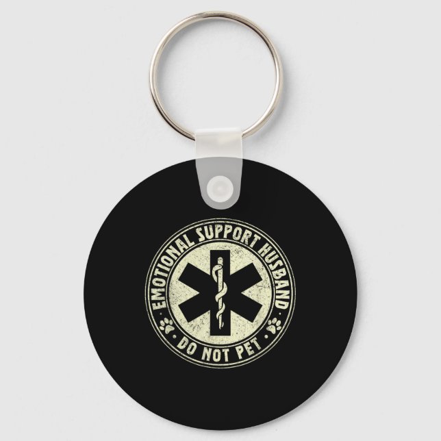 Emotional Support Husband Do Not Pet 2  Keychain (Front)