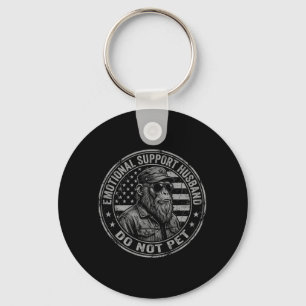 Emotional Support Husband Do Not Pet Funny Monkey Keychain