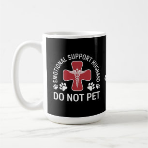 Emotional Support Husband Do Not Pet Paws Funny Coffee Mug