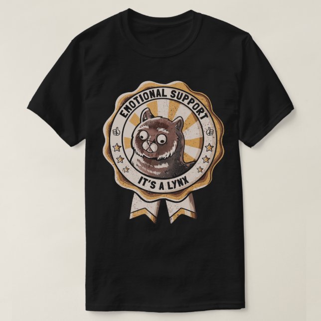 Emotional Support Lynx by Tobe Fonseca T-Shirt (Design Front)