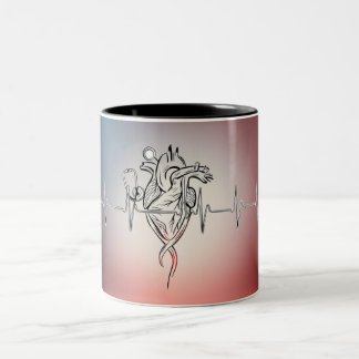 Emotional Support Mug: Sip Your Comfort Two-Tone Coffee Mug