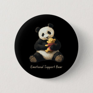 Emotional Support Panda Bear Holding A Cute Bear 2 Inch Round Button