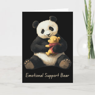Emotional Support Panda Bear Holding A Cute Bear Card