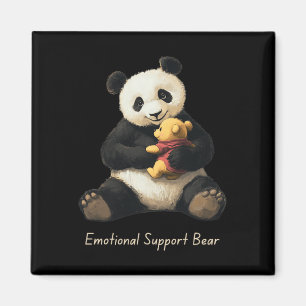 Emotional Support Panda Bear Holding A Cute Bear Magnet
