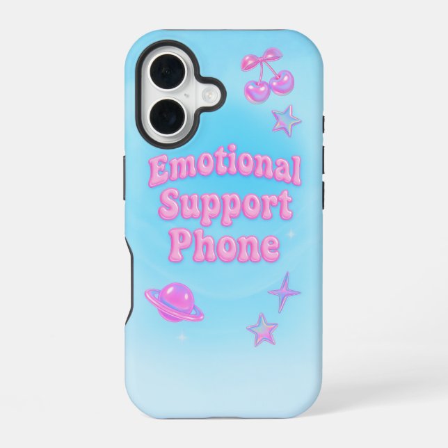Emotional Support Phone iPhone 16 Case (Back)