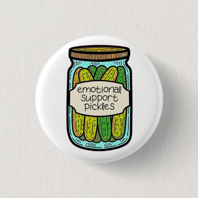 Emotional Support Pickles 1 Inch Round Button (Front)