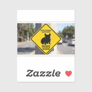 Emotional Support Potato French Bulldog Funny Caut