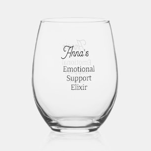 Emotional Support Stemless Wine Glass