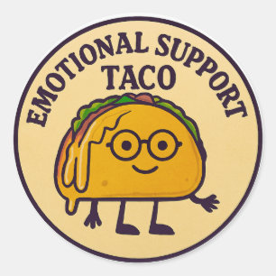 Emotional Support Taco Classic Round Sticker