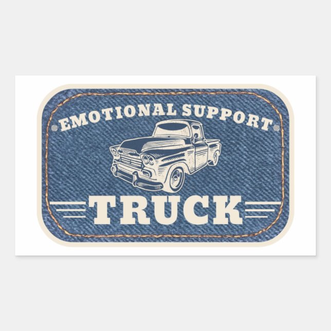 Emotional Support Truck Vintage Patch Design Sticker (Front)