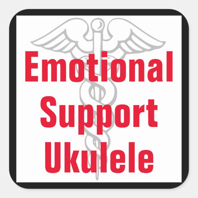 Emotional Support Ukulele - Funny Sticker (Front)