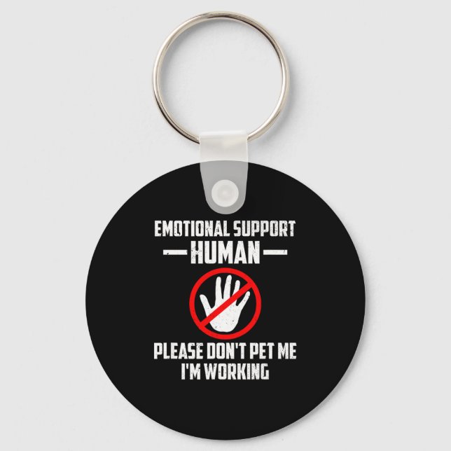 Emotional-suprt Human Halloween Costume Do Not Pet Keychain (Front)