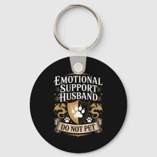 Emotional Suprt Husband Do Not Pet Fathers Day Fan Keychain