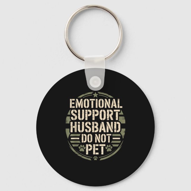 Emotional Suprt Husband Funny Pet For Men Wife  Keychain (Front)