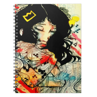 Emotional watercolor and ink art portrait drawing notebook