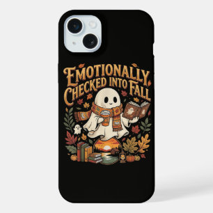 Emotionally Checked Into Fall Autumn Halloween iPhone 15 Plus Case