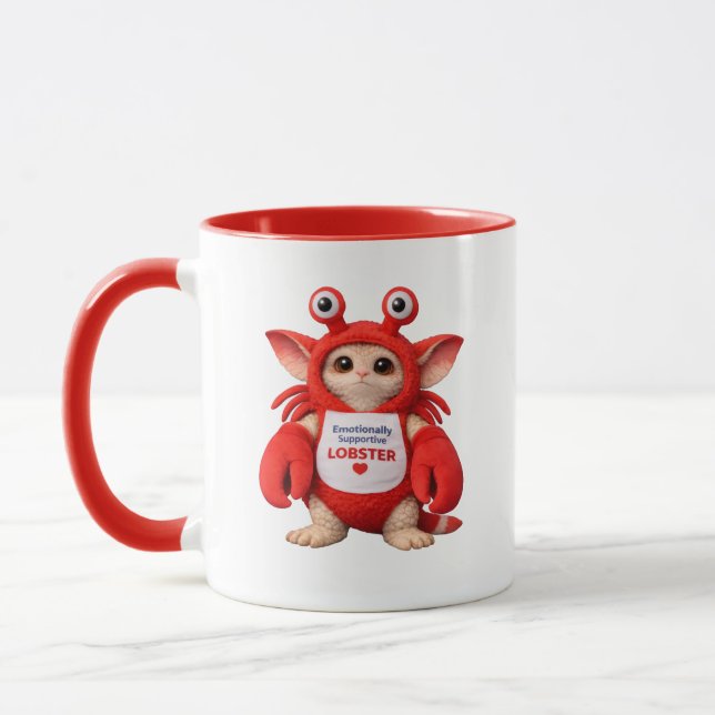 Emotionally Supportive Lobster Mug (Left)
