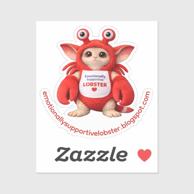 Emotionally Supportive Lobster Sticker (Sheet)