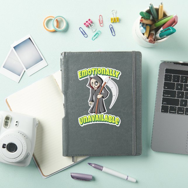 Emotionally Unavailable Kawaii Grim Reaper Cartoon (iPad Cover)