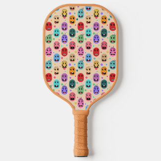 Emotions Colorful Faces Pickleball Paddle