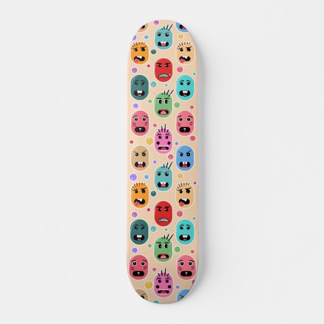 Emotions Couleur Visages Skateboard (Devant)