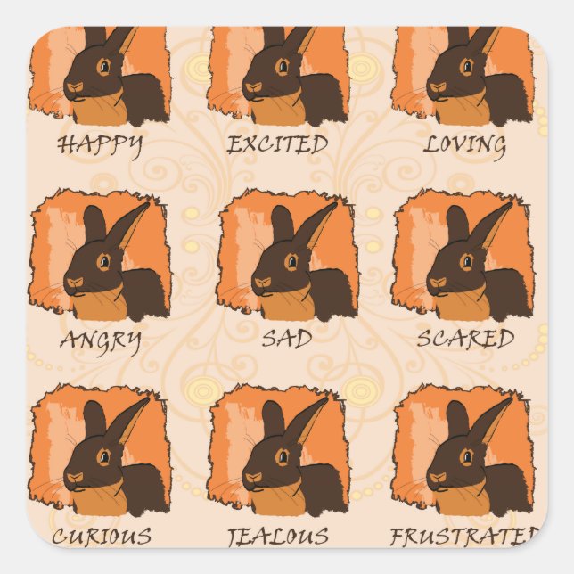 EMOTIONS - LILAC SQUARE STICKER (Front)