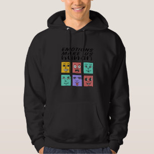 Emotions Make Us Human Retro Mental Health Positiv Hoodie