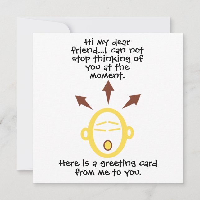 Emotive Head Customizable Greeting Card (Front)