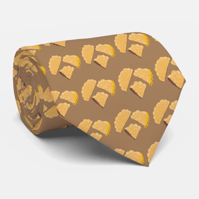 Empanada Meat Cheese Dripping Hand Drawn  Tie (Rolled)