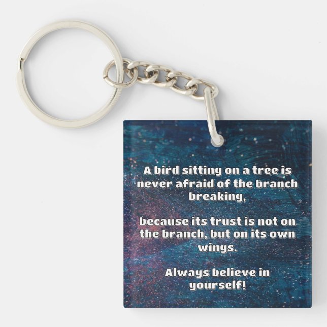Empath Belief Positive Encouragement Quote  Keychain (Front)