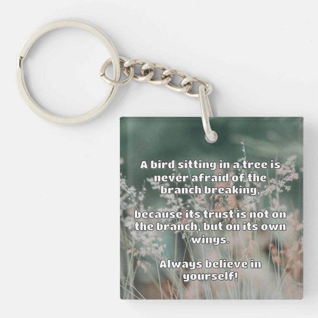 Empath Belief Positive Encouragement Quote  Keychain (Front)