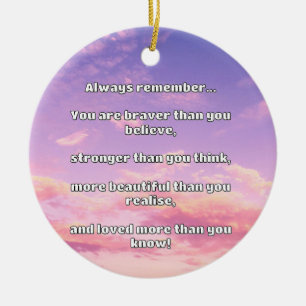 Empath Bravery Positive Encouragement Quote Ceramic Ornament