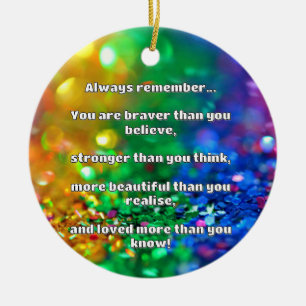 Empath Bravery Positive Encouragement Quote Ceramic Ornament