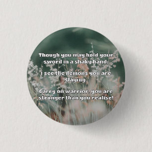 Empath Warrior Positive Encouragement Quote 1 Inch Round Button