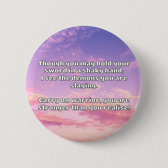 Empath Warrior Positive Quote Encouragement  2 Inch Round Button (Front)