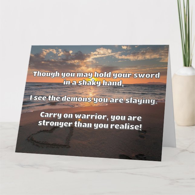 Empath Warrior Positive Quote Encouragement  Card (Front)