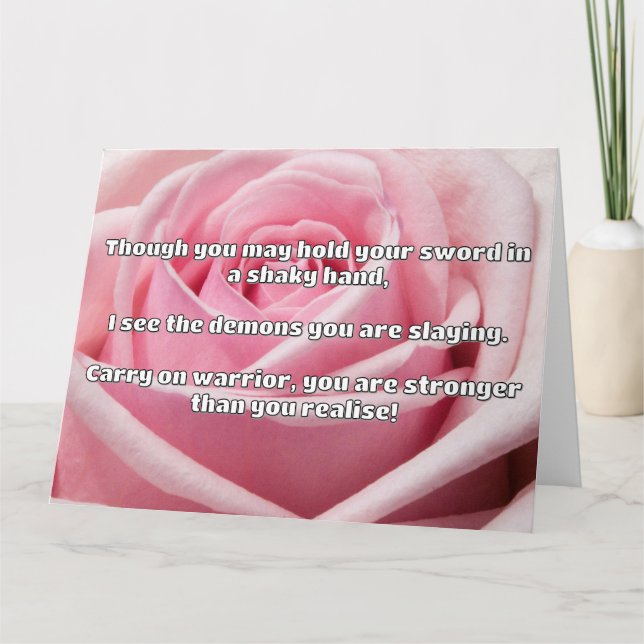 Empath Warrior Positive Quote Encouragement  Card (Front)